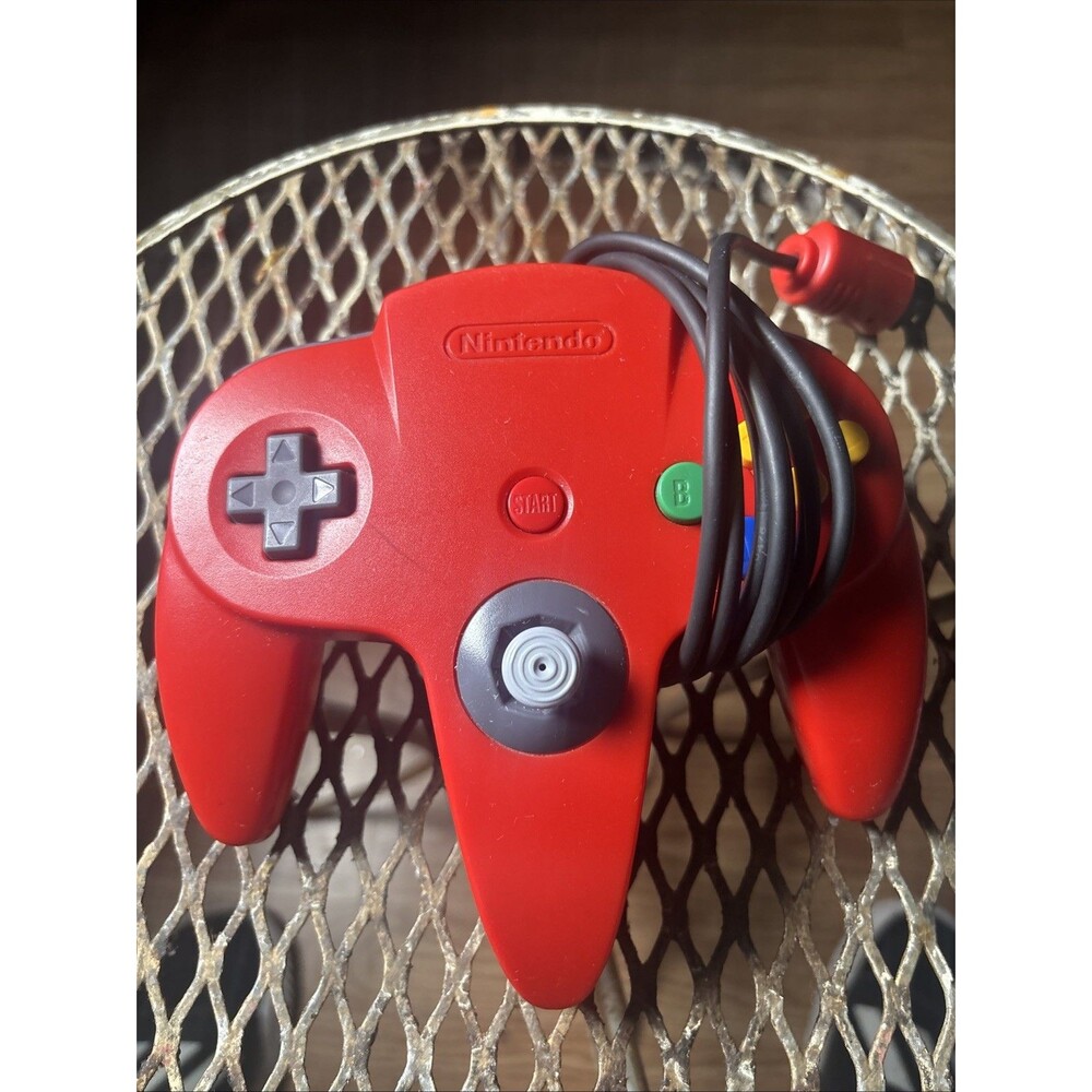 Official OEM Nintendo 64 N64 Red Video Game Clean Working Controller NUS-005